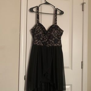 NEW Junior black lace high low dress